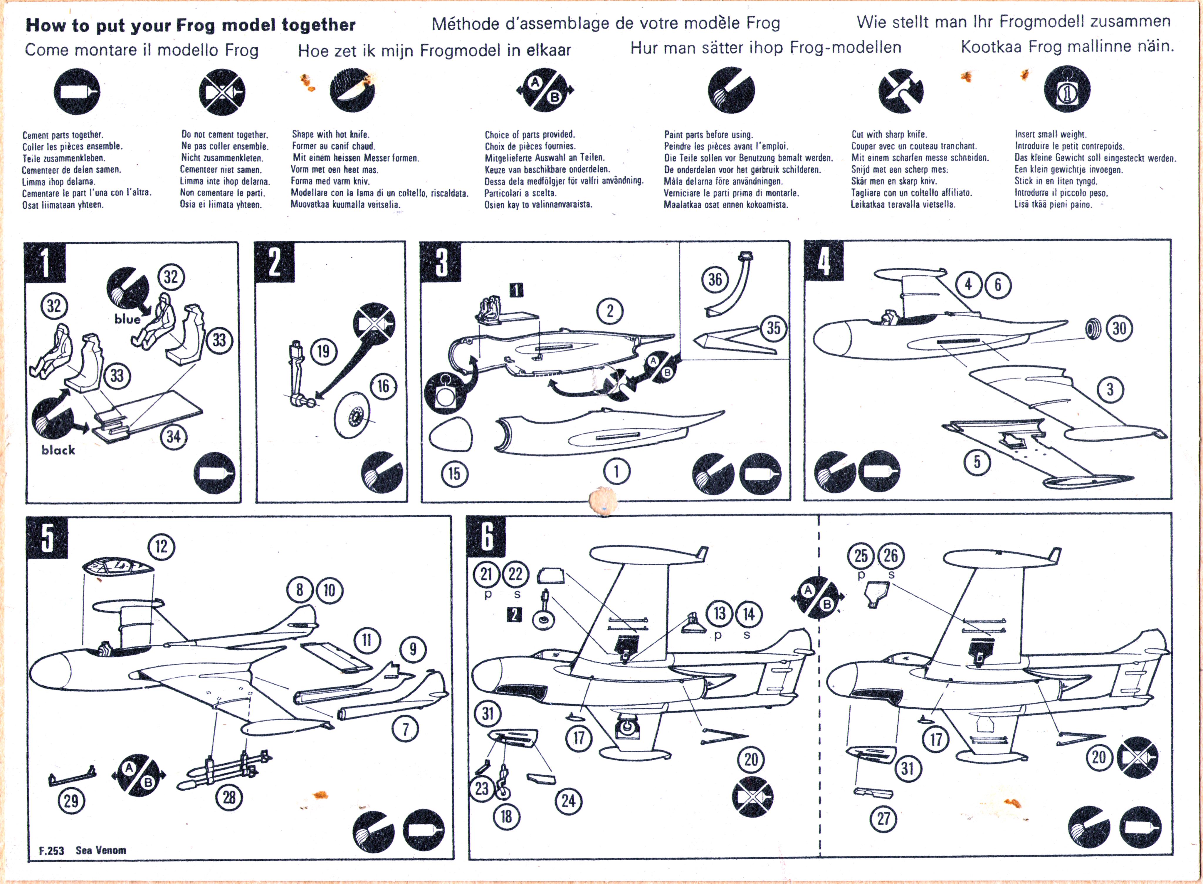 Инструкция по сборке FROG F253 de Havilland Sea Venom